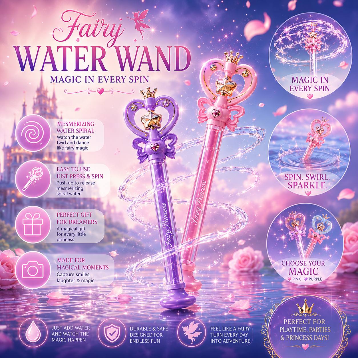 Magic Pixie Water Wand 💖💜